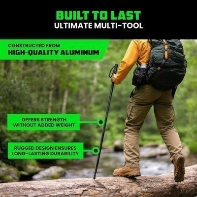 Tactical Hiking Stick w/ Integrated Survival Kit